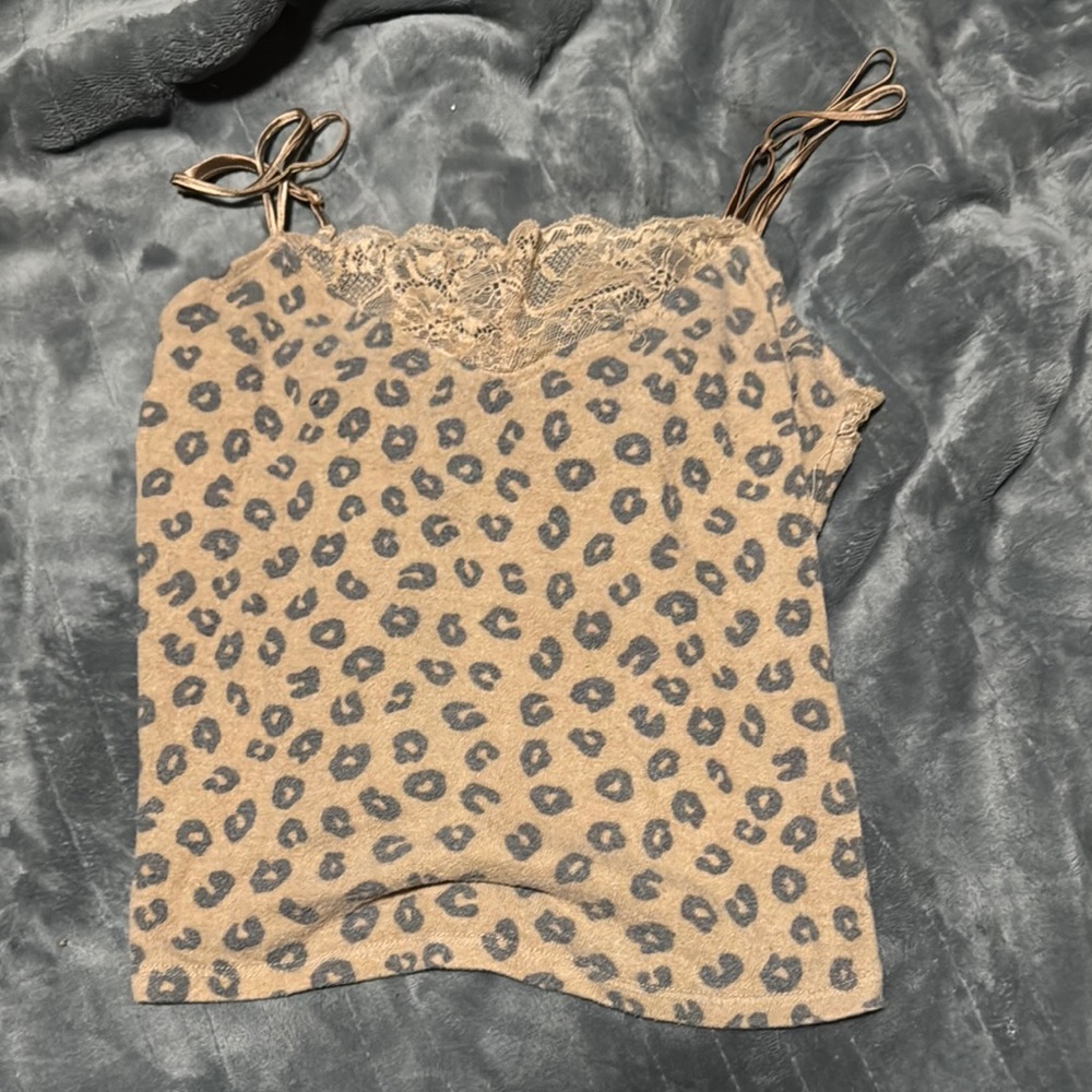 Alya Tan and Black Leopard Print Tank Top